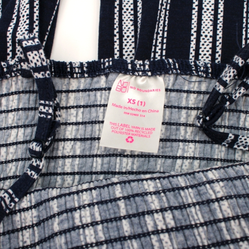 No Boundaries Navy & White Striped Romper Pants – Size XS - Picture 5 of 6